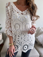 Cargar imagen en el visor de la galería, Polera macramé Amelia-AngelitoChic

