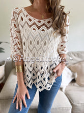 Cargar imagen en el visor de la galería, Polera macramé Belleza-AngelitoChic

