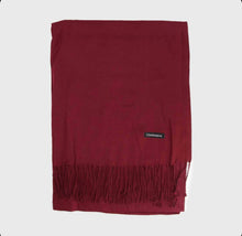 Cargar imagen en el visor de la galería, Bufanda cashmere suave burdeo
