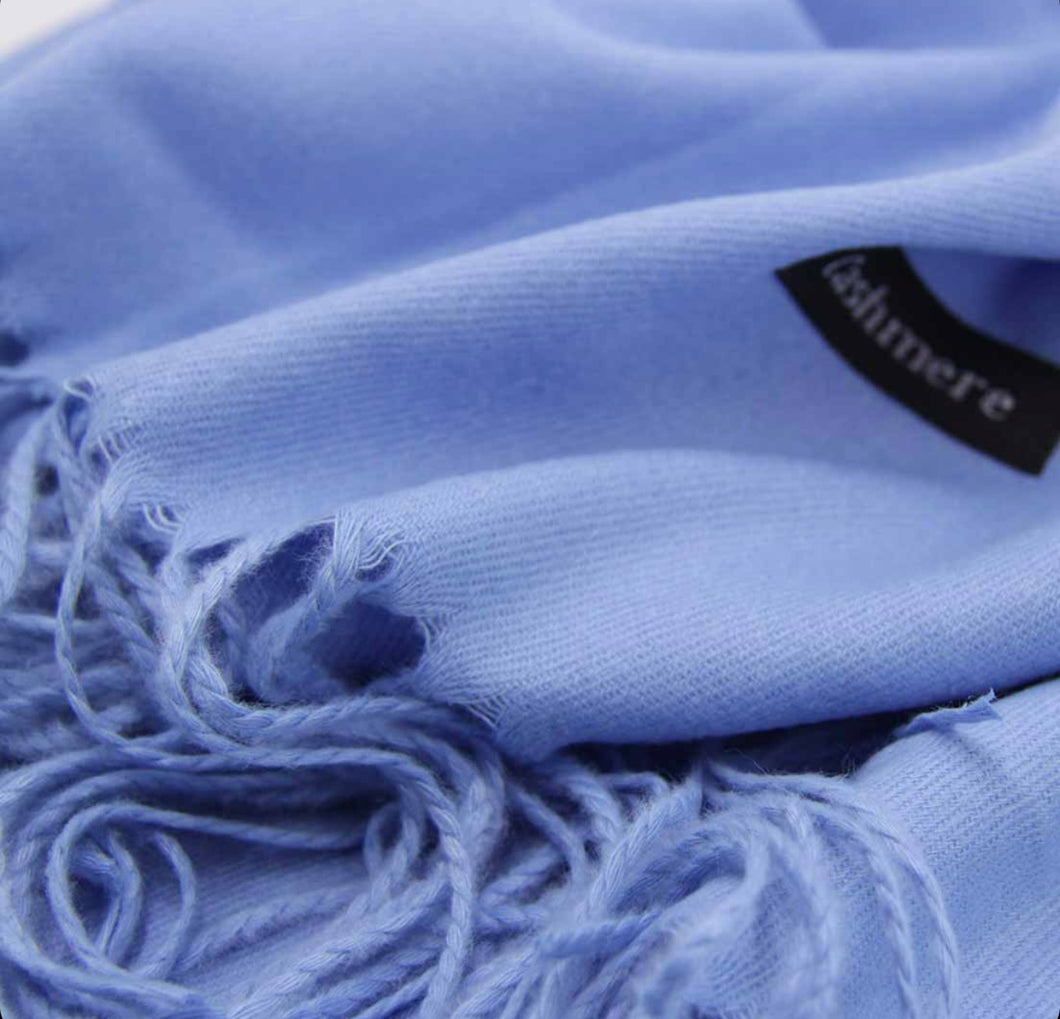 Bufanda cashmere suave azul cielo
