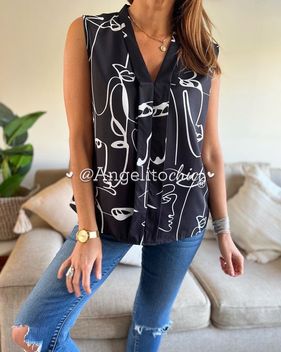 Blusa Sin Manga Caras - AngelitoChic