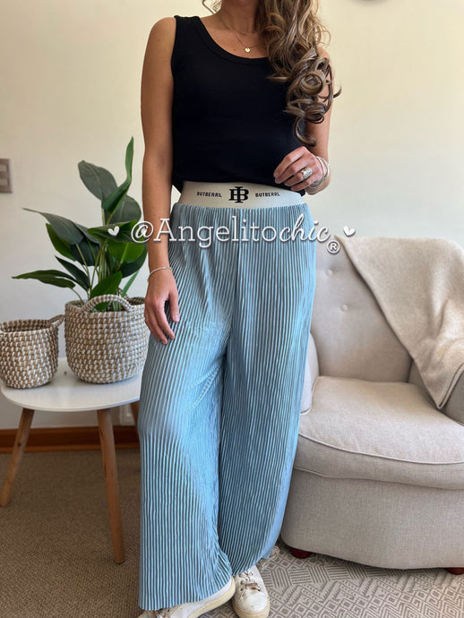 Palazzo Plisado Metalizado Dani - AngelitoChic