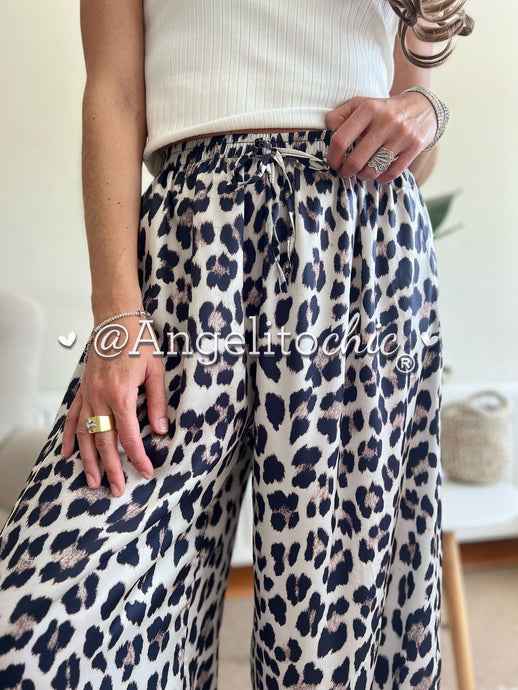 Pantalon satinado print - AngelitoChic